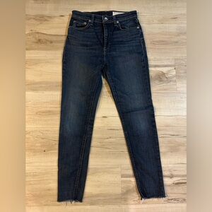 rag & bone Women's high rise Deep Indigo Nina Ankle Skinny Jeans